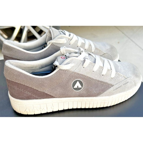 Airwalk Men's 7.5 Women's 9 Grey Suede Camino Composite Toe Work Shoes Lace Up - Picture 2 of 11